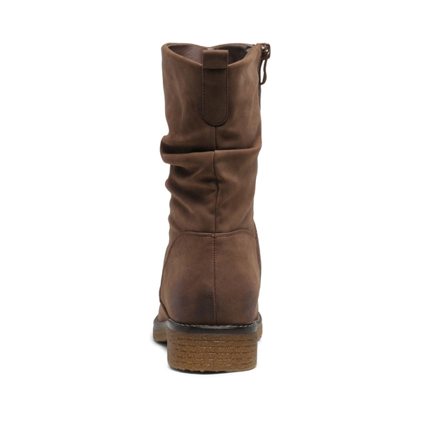 Winter Chunky Mid Calf Boots - TAN PU - 3